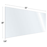 30X72 Clear Acrylic Screen For Use With Variant Brackets