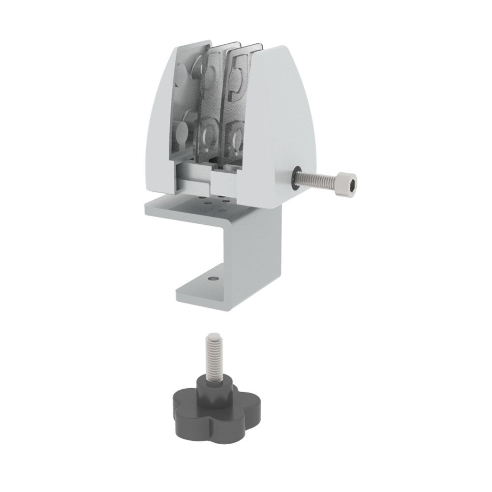 OfficeSource SafeGuard Barrier Work Surface Clamp Bracket - For 1 to 1-1/2"Thick Tops - Silver