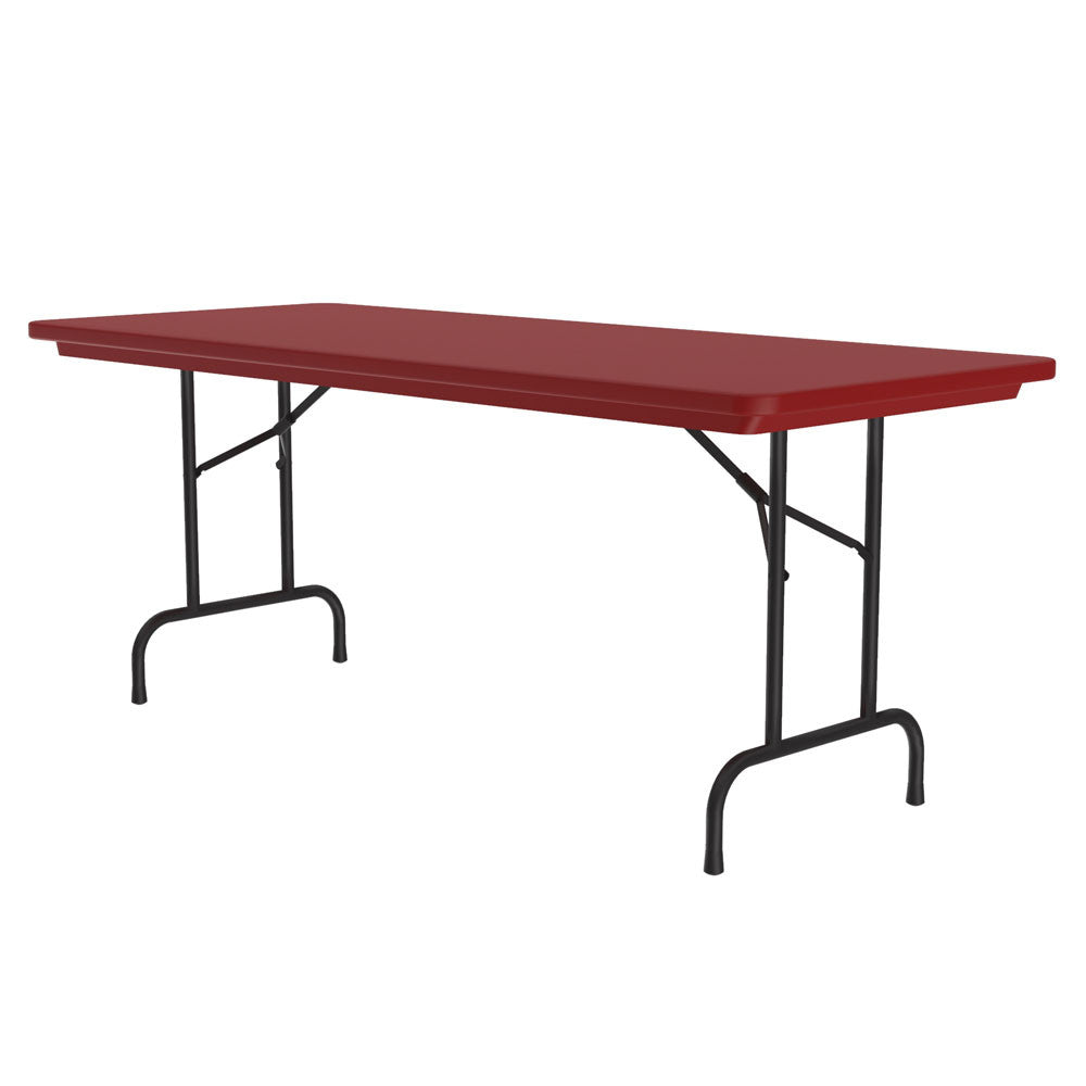 OfficeSource Colorful Blow Mold Folding Tables Fixed Height Blow Mold Table - 60" x 30" - Red
