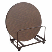 OfficeSource  Melamine Folding Tables Edge Stacking Round Table Truck - Brown