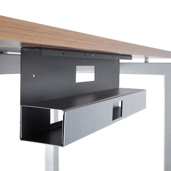 OfficeSource OS Laminate Modular Electric System Power Trough with Cover - 18" - Black