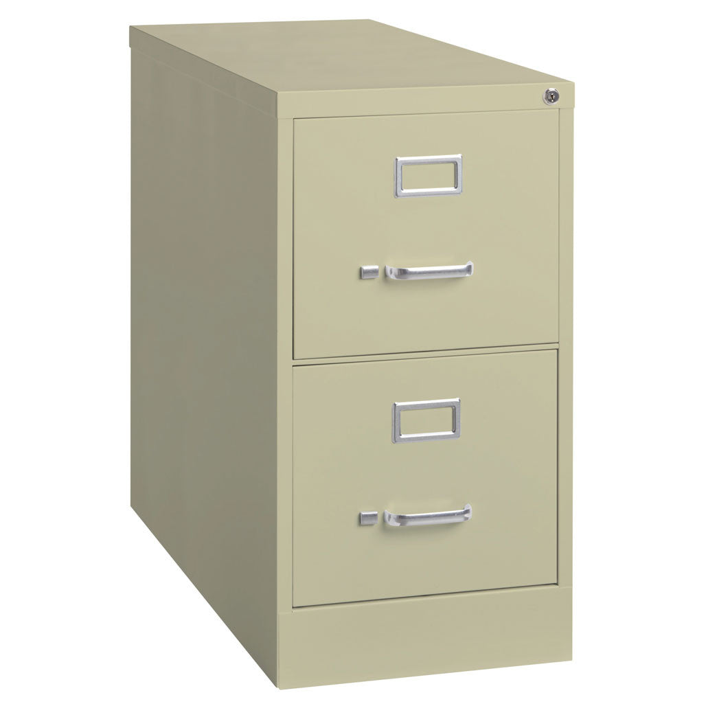 OfficeSource Steel Vertical File Collection 2 Drawer Vertical File Cabinet, 25" Deep, Letter - Putty