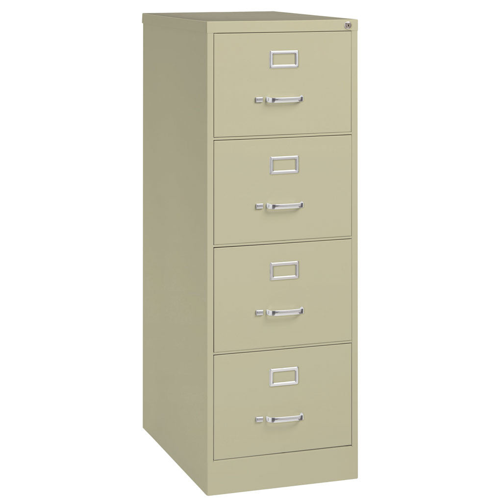 OfficeSource Steel Vertical File Collection 4 Drawer Vertical File Cabinet, 25" Deep, Legal - Putty