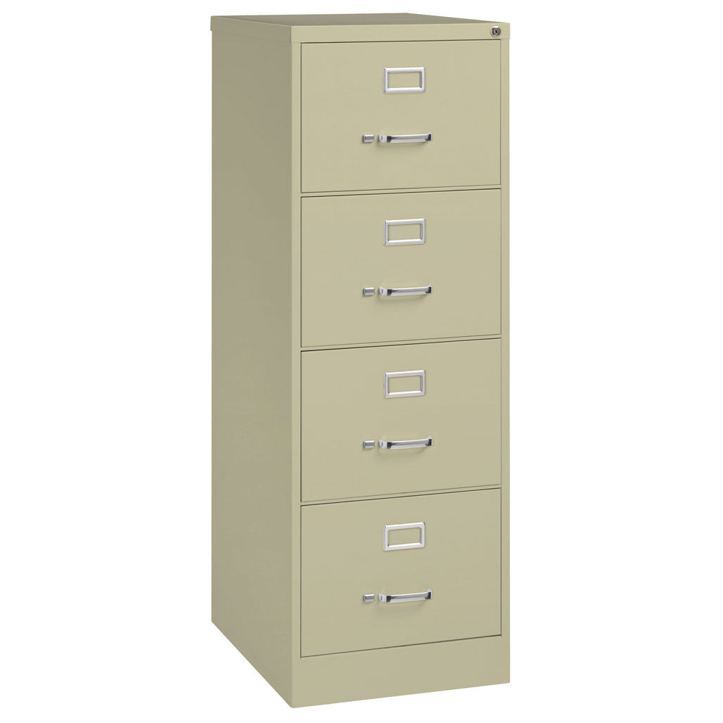 OfficeSource Steel Vertical File Collection 4 Drawer Vertical File Cabinet, 26.5" Deep, Legal - Putty