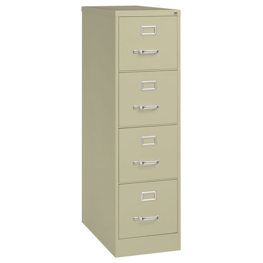 OfficeSource Steel Vertical File Collection 4 Drawer Vertical File Cabinet, 25" Deep, Letter - Putty
