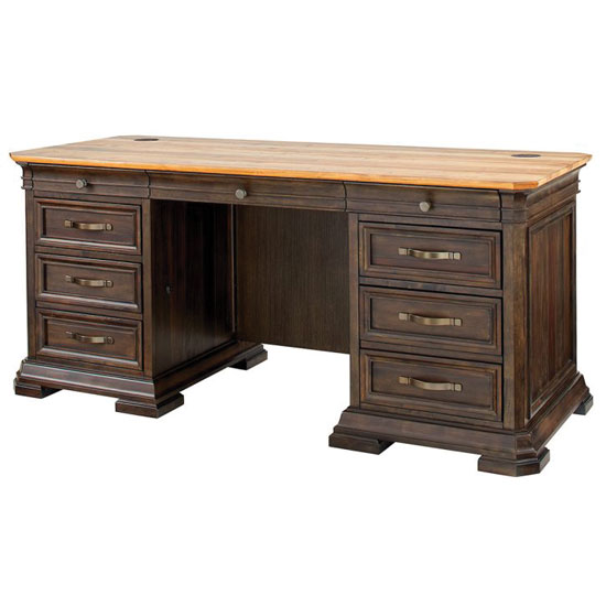 OfficeSource Westwood Executive Desk  - 36''W x 22''D x 30''H - Dark Roast