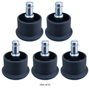 OfficeSource Medical Stools Optional Chair Glides - Set of 5 - Black