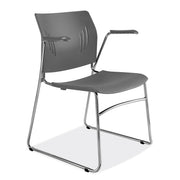 OfficeSource Stacked Seating Stackable Side Chair with Chrome Frame - Gray