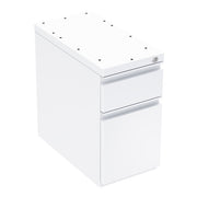 OfficeSource Metal Pedestals 2 Drawer Hanging Mini Pedestal - White