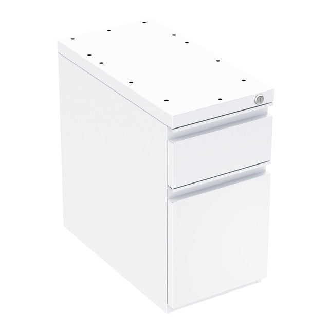 OfficeSource Metal Pedestals 2 Drawer Hanging Mini Pedestal - White