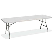 OfficeSource  Rectangular Plastic Blow-Molded Folding Table 72'W x 30'D - Gray with Charcoal Legs