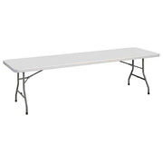 OfficeSource  Rectangular Plastic Blow-Molded Folding Table 96'W x 30'D - Gray with Charcoal Legs