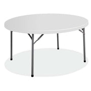 OfficeSource  Round Plastic Blow-Molded Folding Table - 71"Dia. - Gray with Charcoal Legs