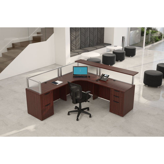 OfficeSource Borders II Frosted Acrylic Panel w/Silver Frame - 24"W x 12"H
