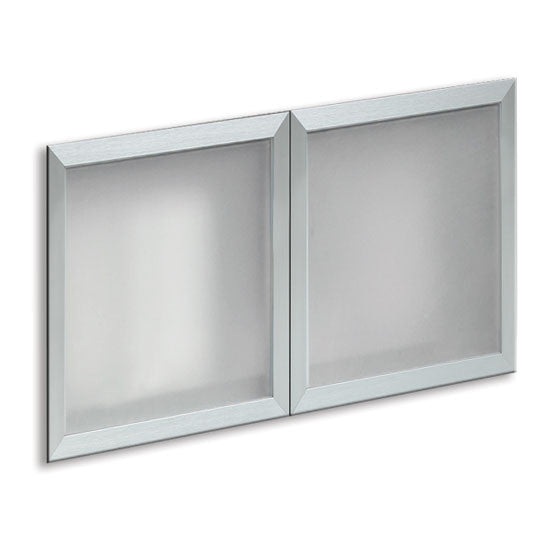 OfficeSource  Optional Silver Glass Hutch Doors - For OS140OH Open Hutch - Glass