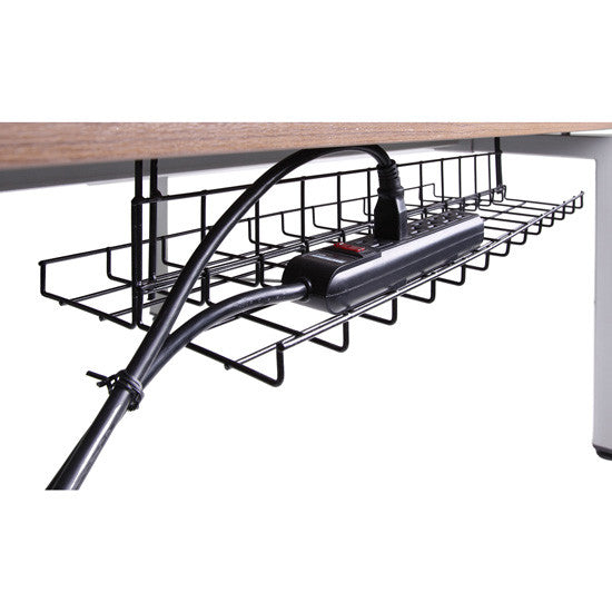 OfficeSource Borders II Collection 24" Double Wire Mesh Tray - Black