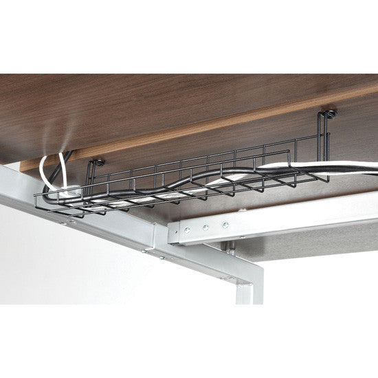 OfficeSource Borders II Collection 24" Single Wire Mesh Tray - Black