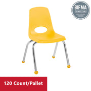 14" Stack Chair with Ball Glides - Yellow