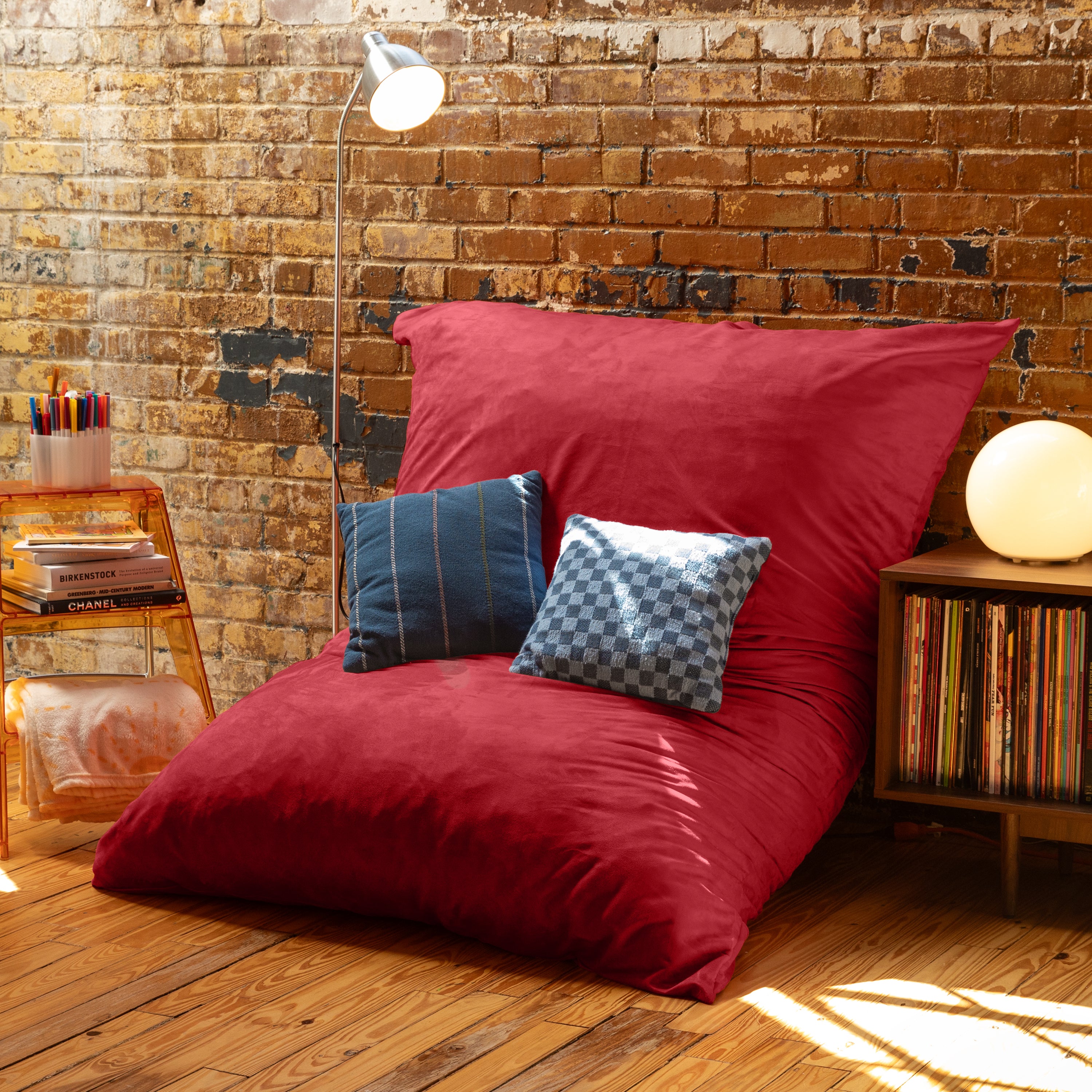 Jaxx Pillow Saxx 5.5-Foot - Huge Bean Bag Floor Pillow and Lounger, Cinnabar