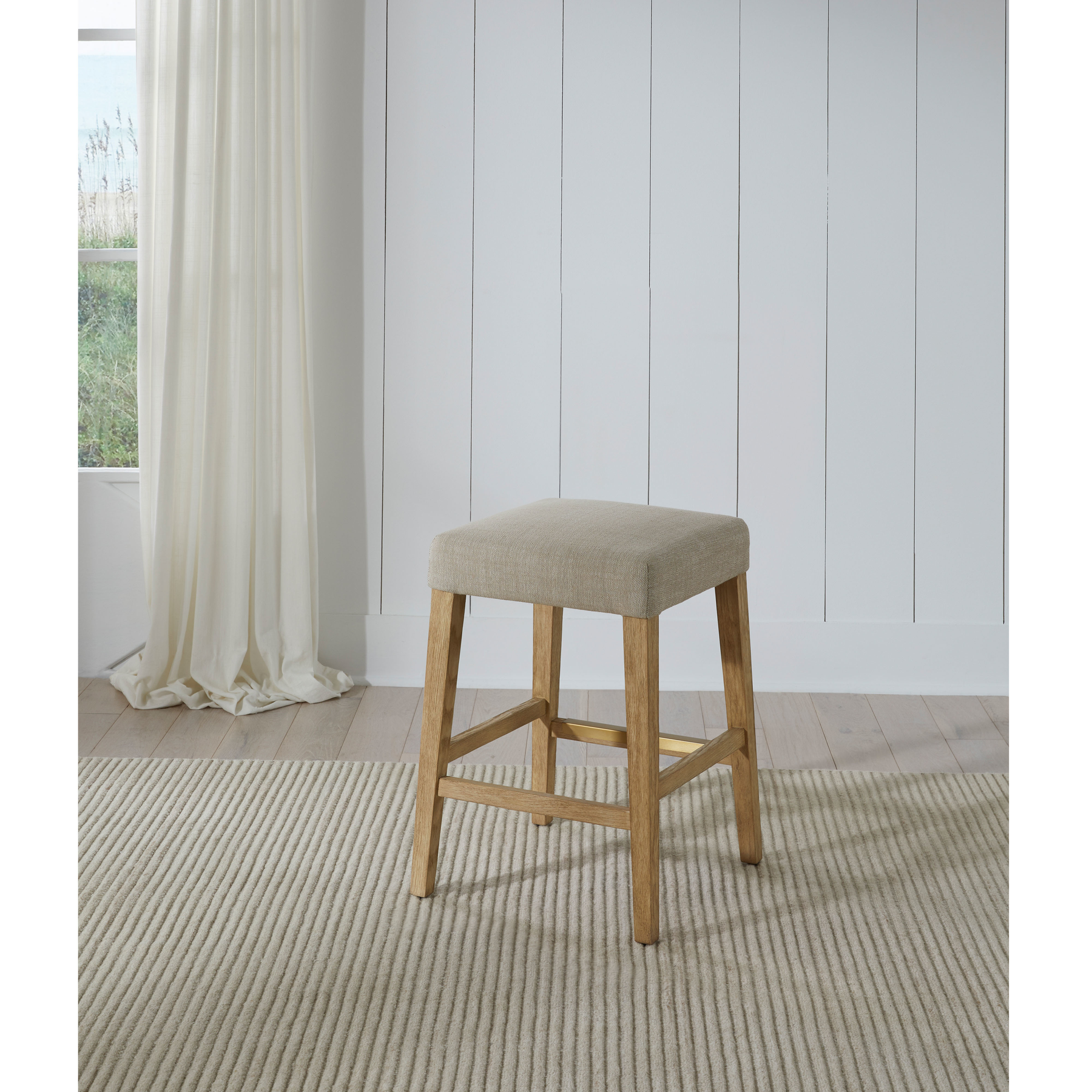American Heritage® Port Royal Backless Stool, White Oak