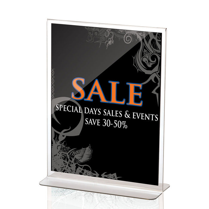 Sign Holder, Premium Upright Vertical Sign/Photo Holder, 8 1/2"W x 11"H