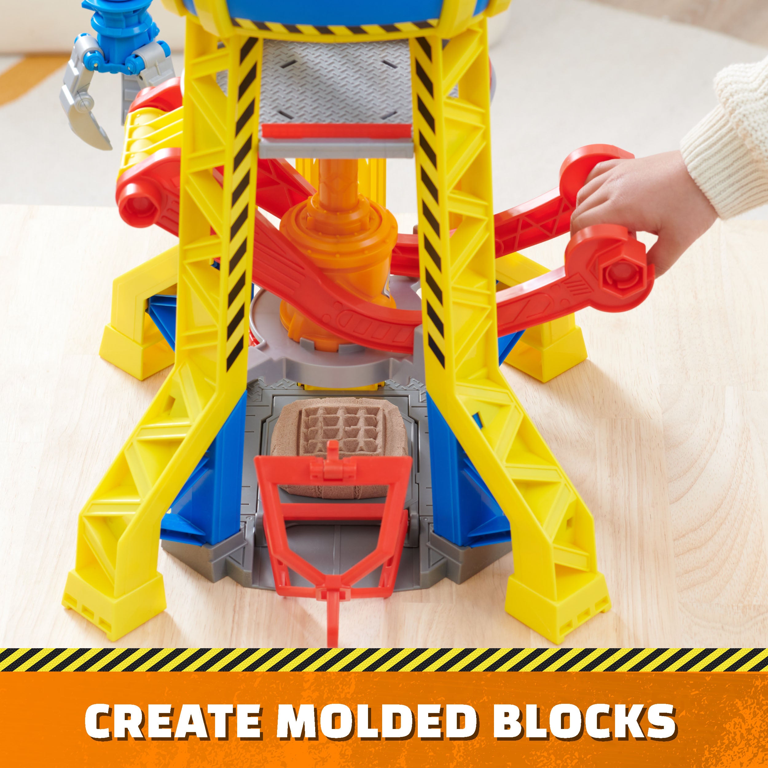 Rubble & Crew, Bark Yard Crane Tower Playset with Action Figure, Toy Bulldozer & Kinetic Build-It Play Sand, PAW Patrol Kids Toys for Boys & Girls 3+