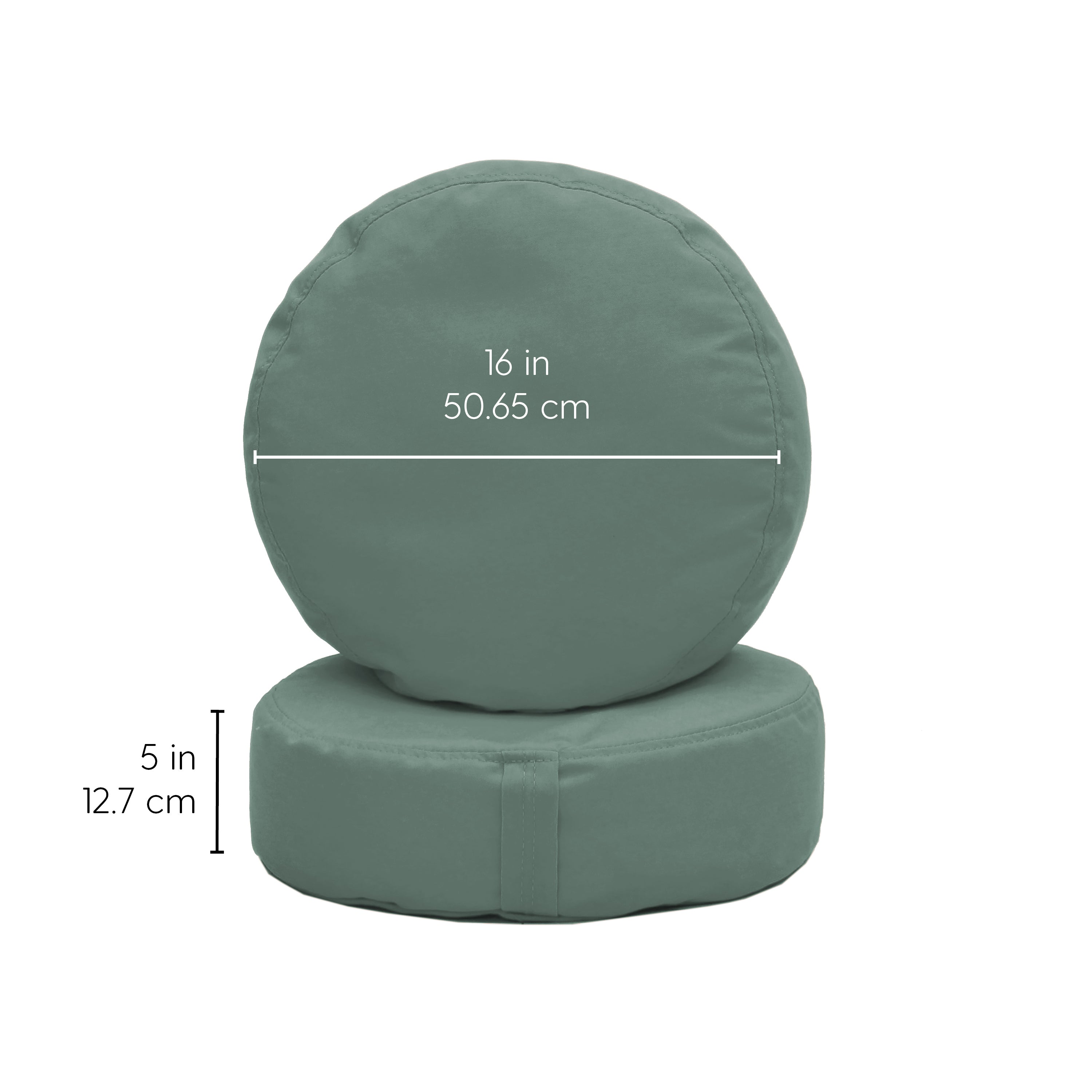 Element 16" Round Bean Cushions, 2-Piece - Dusty Turquoise
