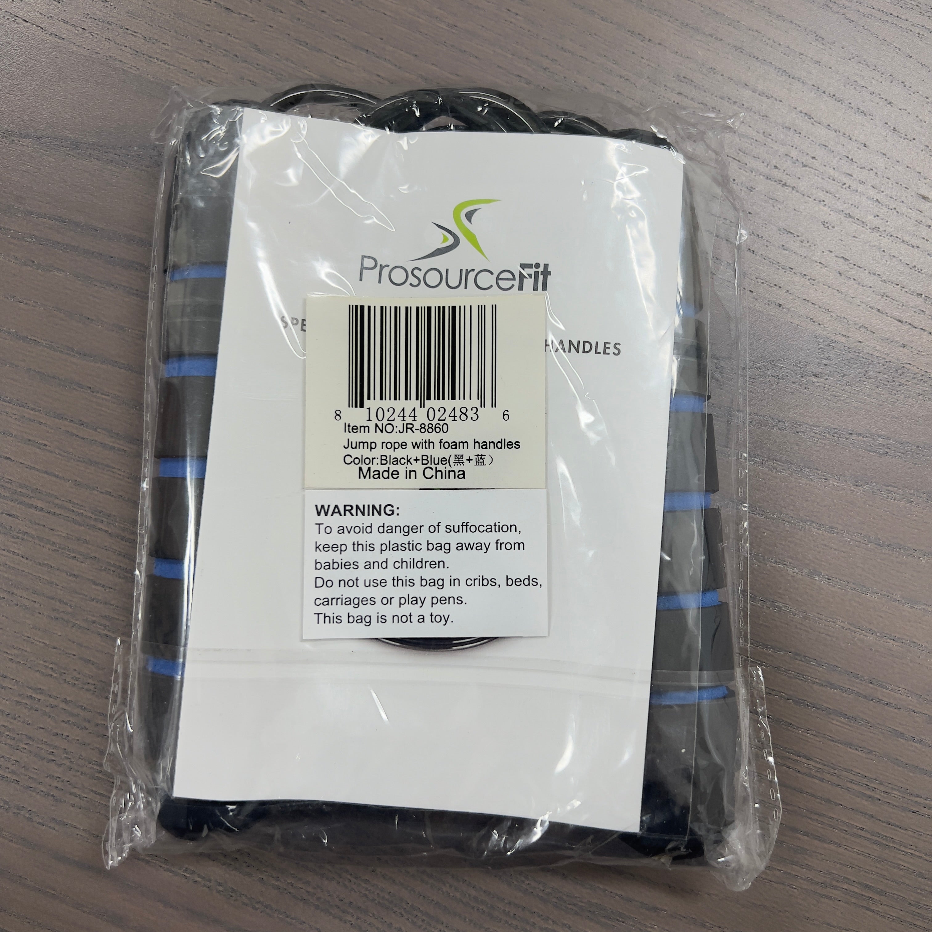 Speed Jump Rope with Foam Handles, Blue