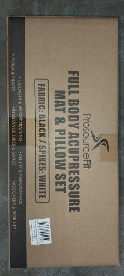 Full Body Acupressure Mat and Pillow Set, Black