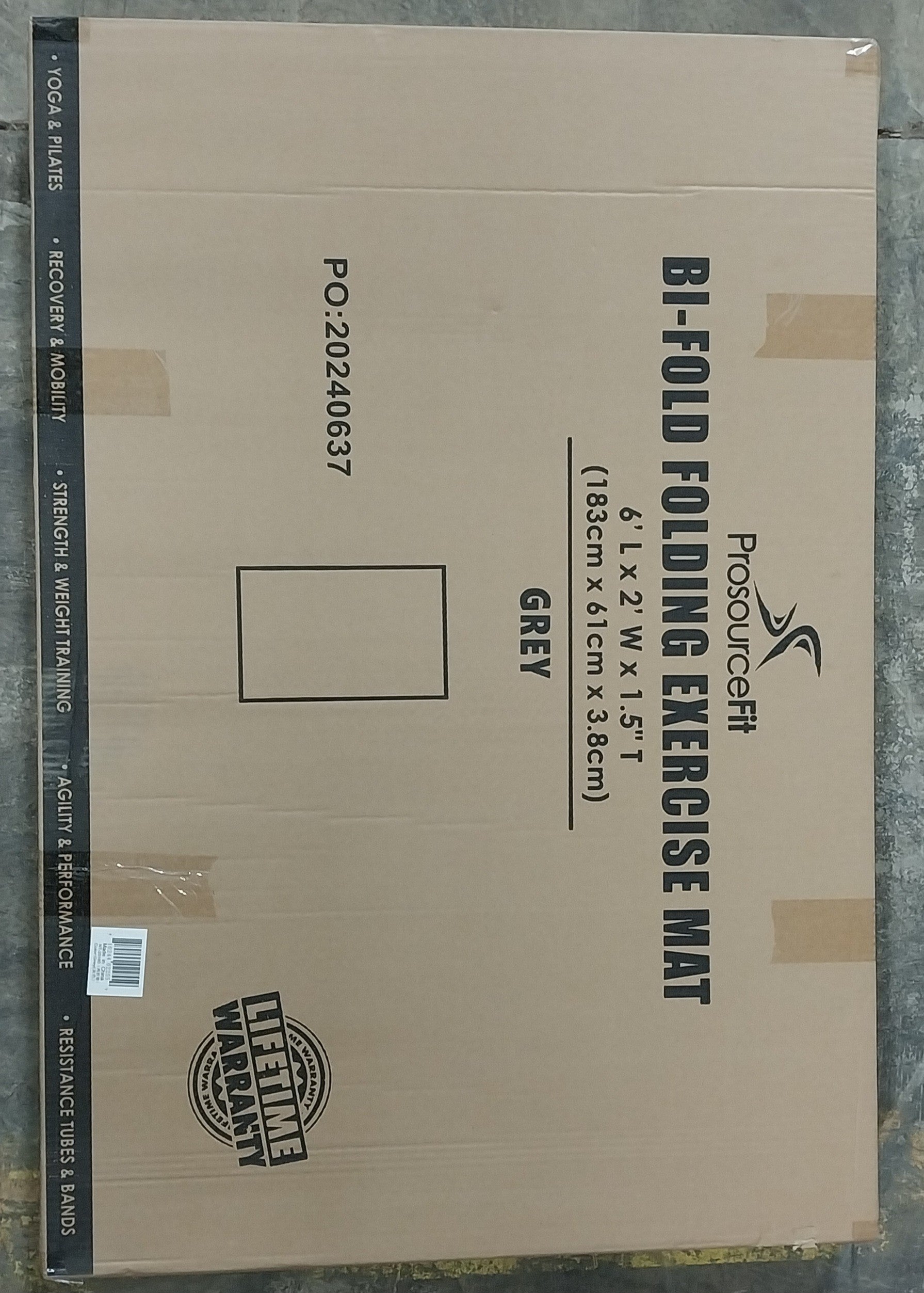 Bi-Fold Folding Exercise Mat 6ft x 2ft, Gray