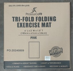 Tri-Fold Folding Exercise Mat 6ft x 2ft, Pink
