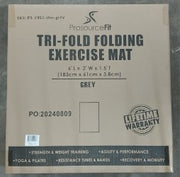 Tri-Fold Folding Exercise Mat 6ft x 2ft, Gray