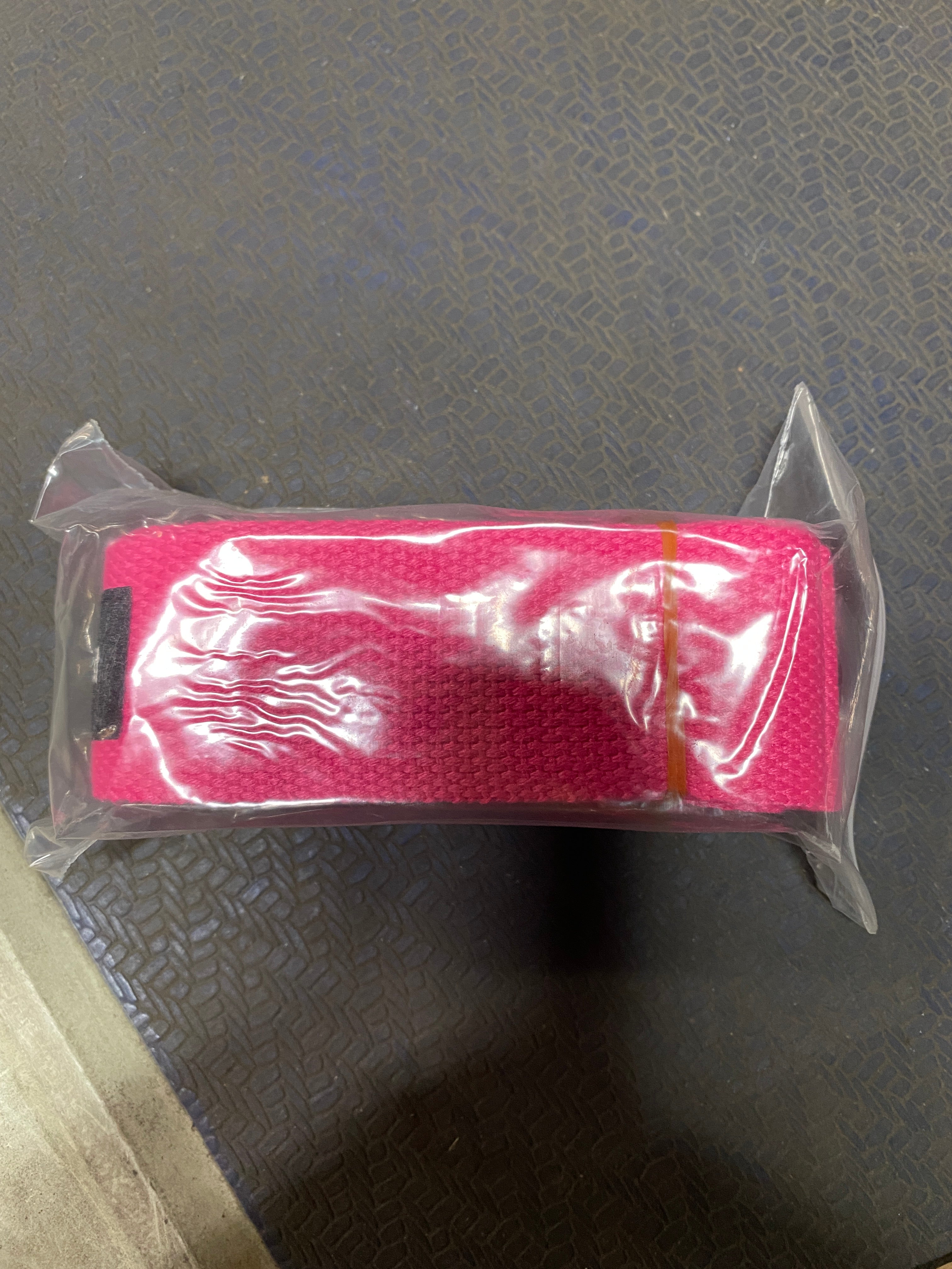 Metal D-Ring Yoga Strap, Pink