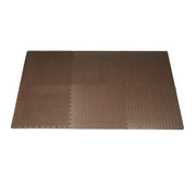 Diamond Plate Exercise Puzzle Mat 1/2-in, Brown, 24 Sq Ft - 6 Tiles