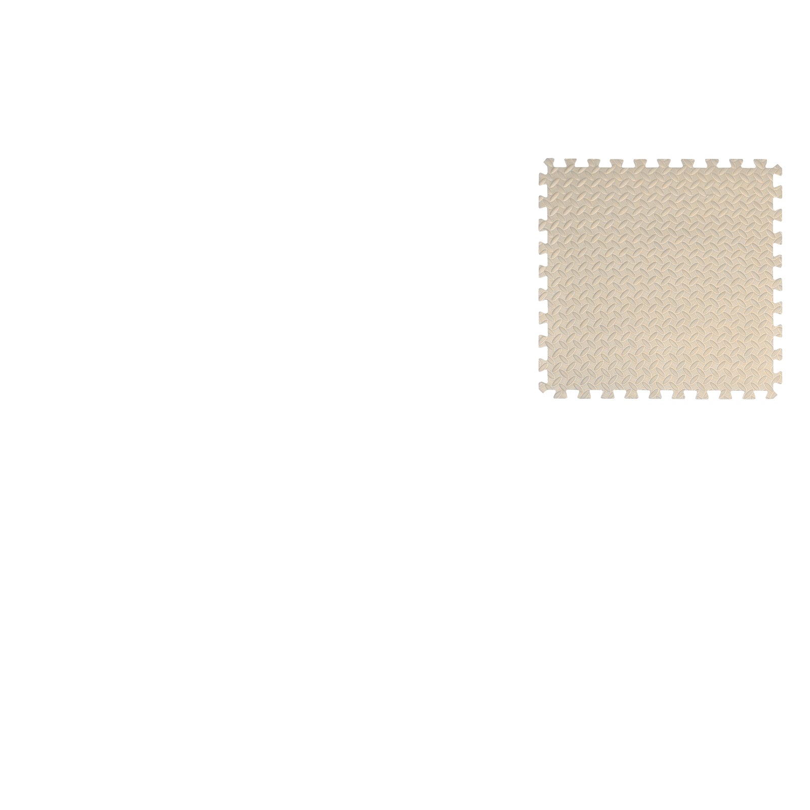 Diamond Plate Exercise Puzzle Mat 1/2-in, Beige, 24 Sq Ft - 6 Tiles