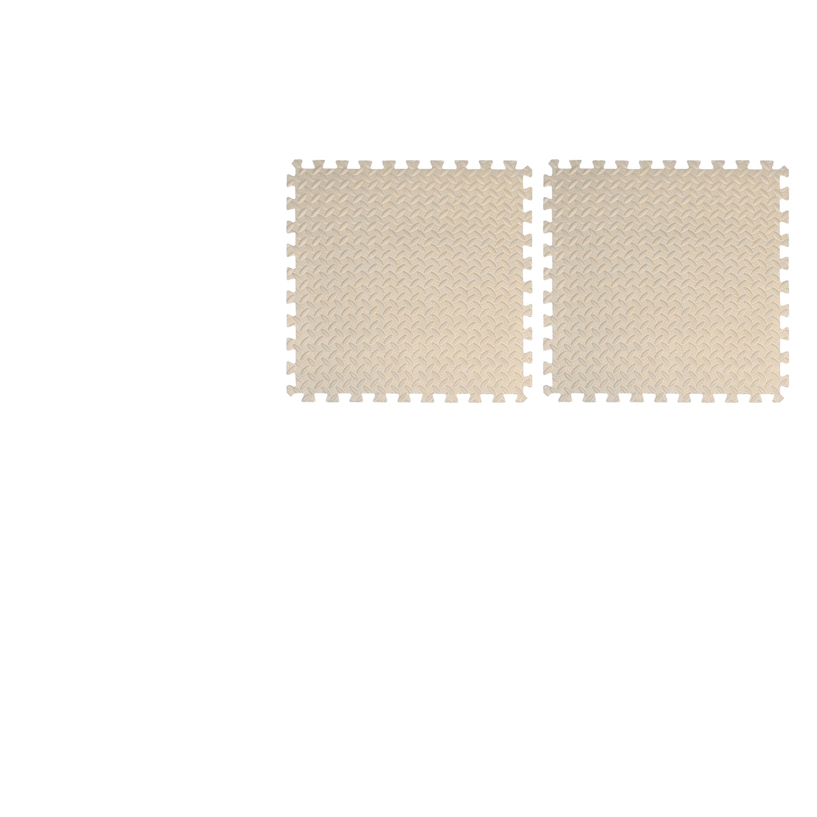 Diamond Plate Exercise Puzzle Mat 1/2-in, Beige, 24 Sq Ft - 6 Tiles