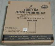 Rubber Top Exercise Puzzle Mat 1/2-in, Blue, 48 Sq Ft - 12 Tiles