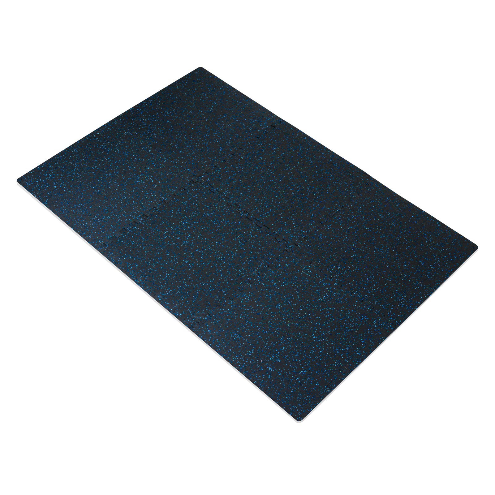 Rubber Top Exercise Puzzle Mat 1/2-in, Blue, 24 Sq Ft - 6 Tiles