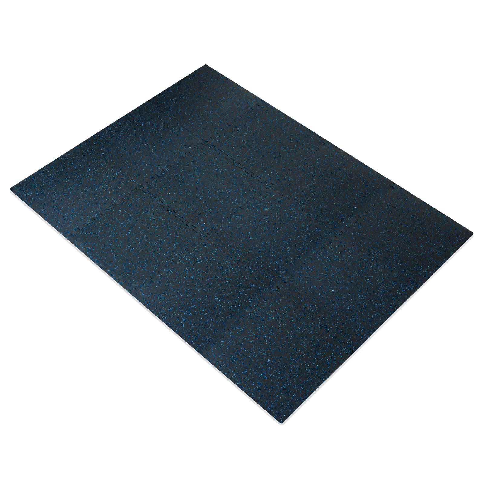 Rubber Top Exercise Puzzle Mat 3/4-in, Blue, 48 Sq Ft - 12 Tiles