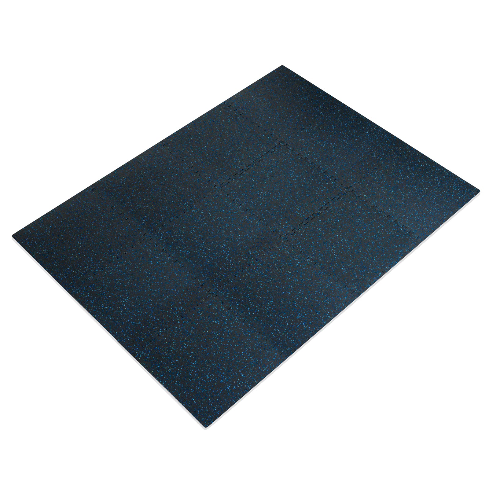 Rubber Top Exercise Puzzle Mat 3/4-in, Blue, 48 Sq Ft - 12 Tiles