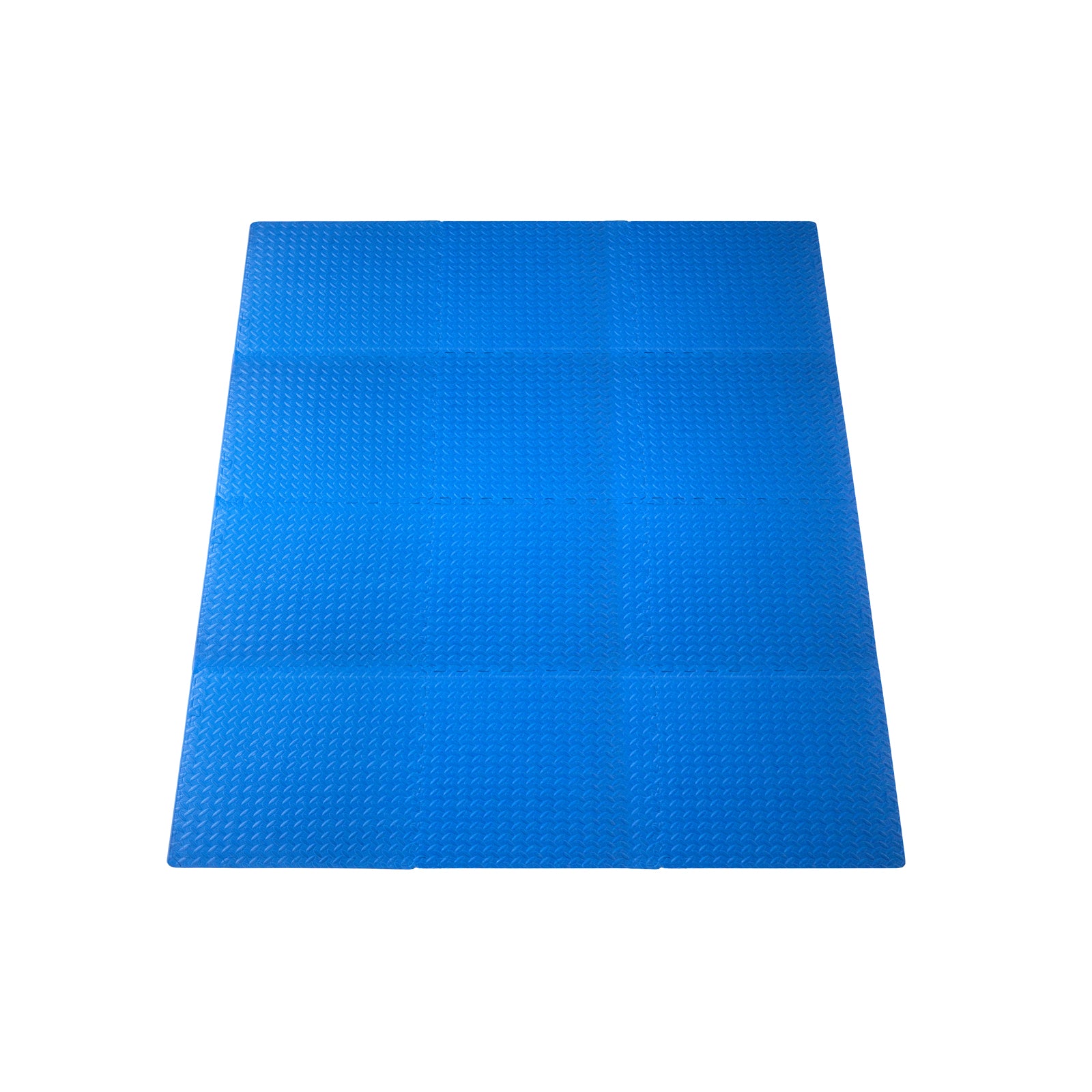 Diamond Plate Exercise Puzzle Mat 1/2-in, Blue, 48 Sq Ft - 12 Tiles