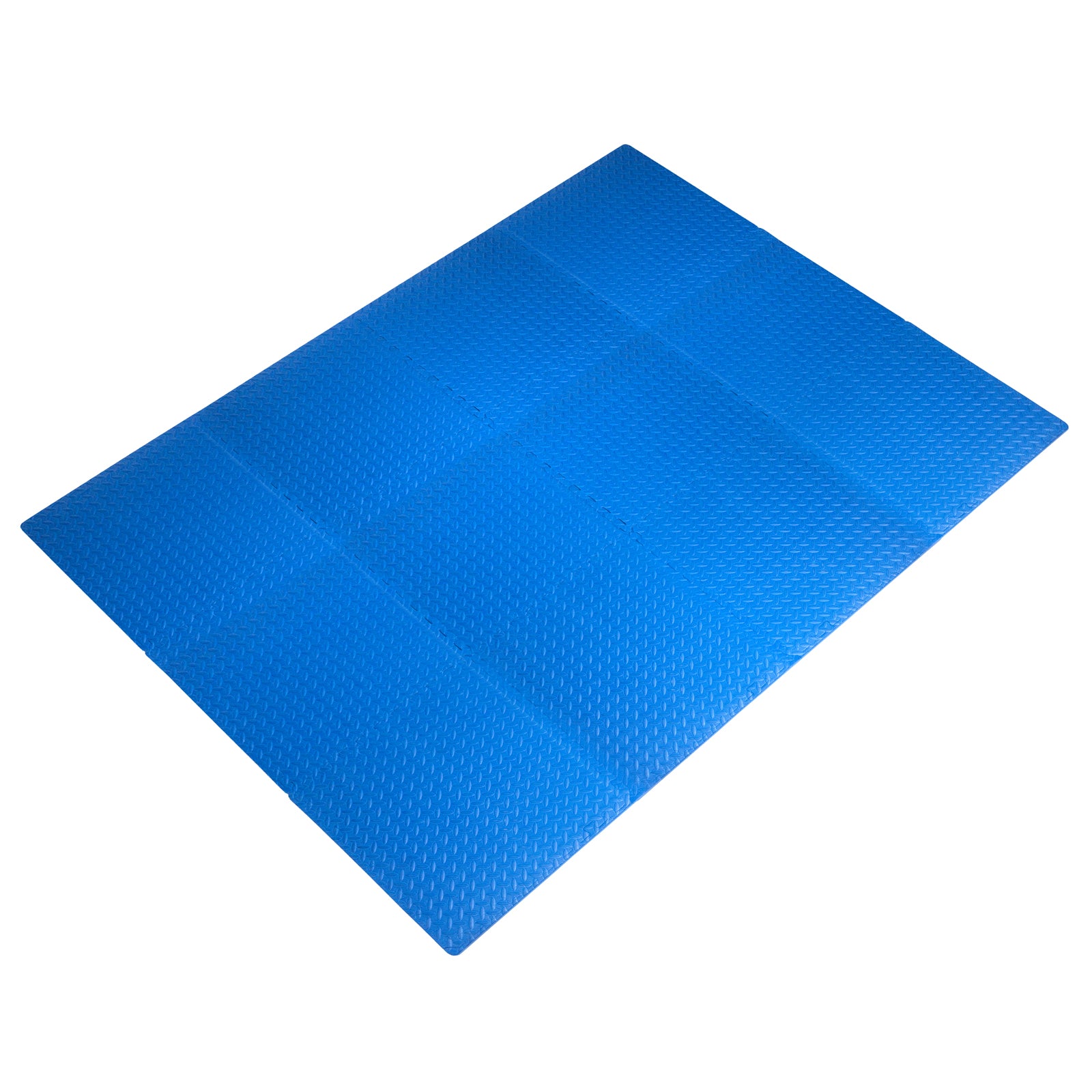 Diamond Plate Exercise Puzzle Mat 1/2-in, Blue, 48 Sq Ft - 12 Tiles