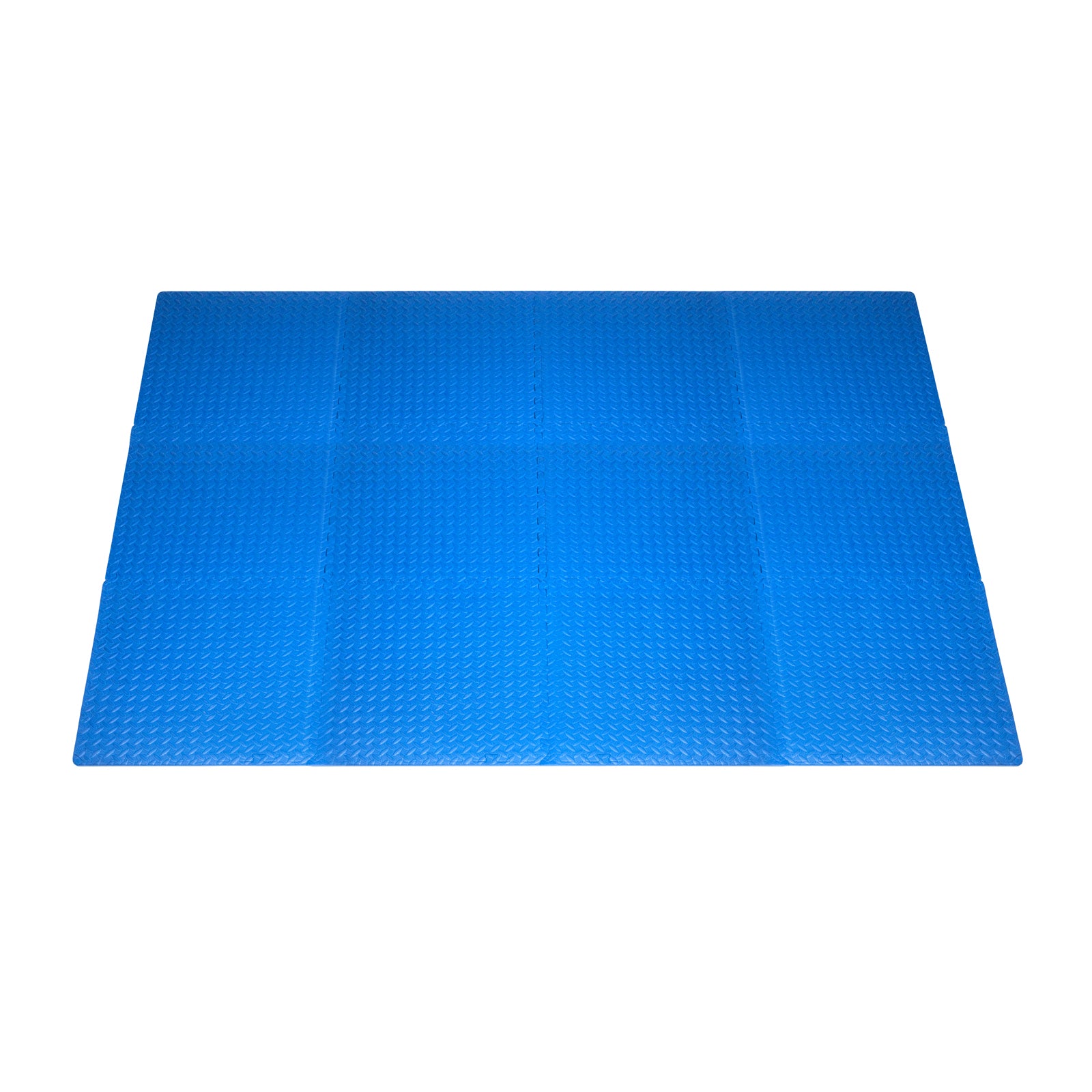 Diamond Plate Exercise Puzzle Mat 1/2-in, Blue, 48 Sq Ft - 12 Tiles