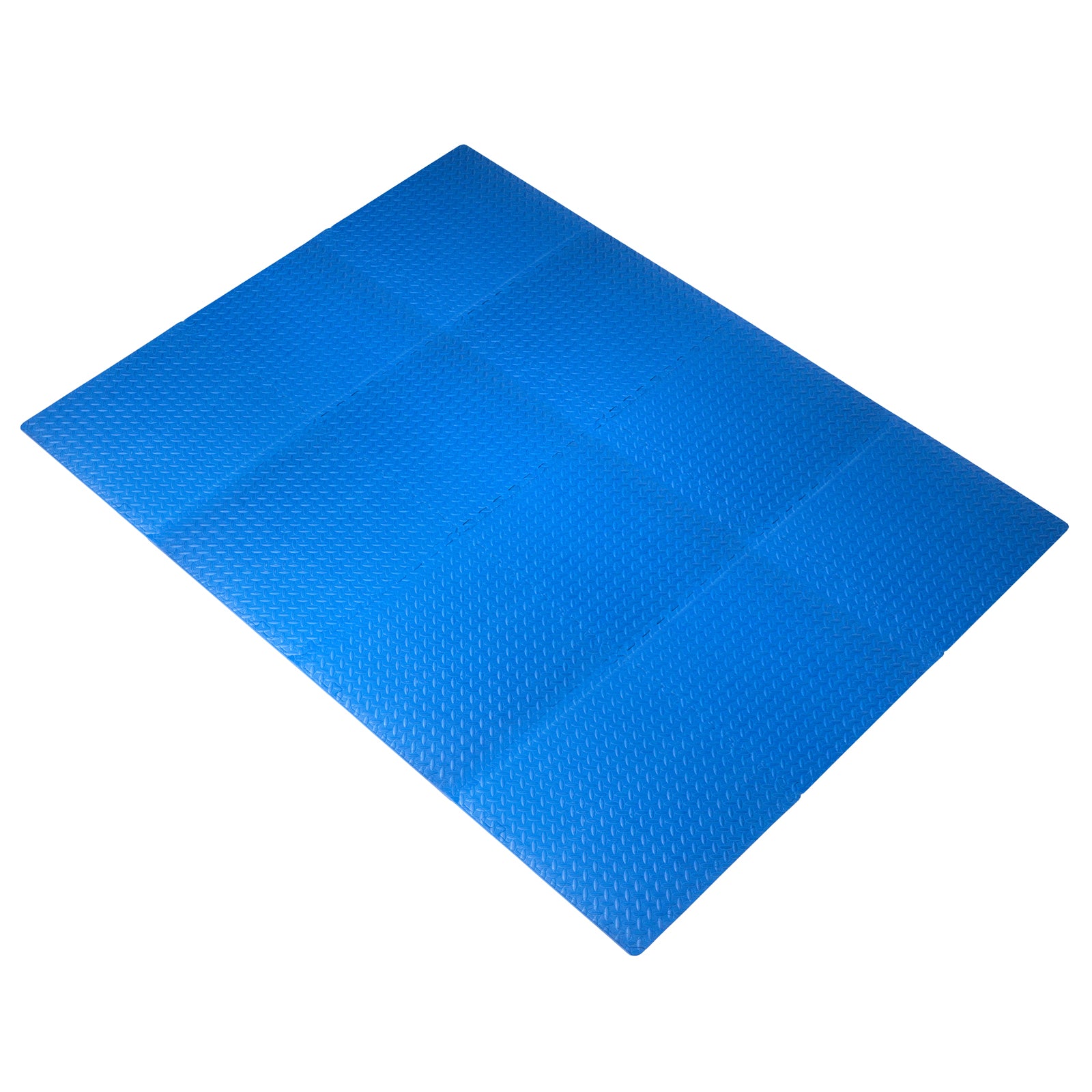 Diamond Plate Exercise Puzzle Mat 1/2-in, Blue, 48 Sq Ft - 12 Tiles