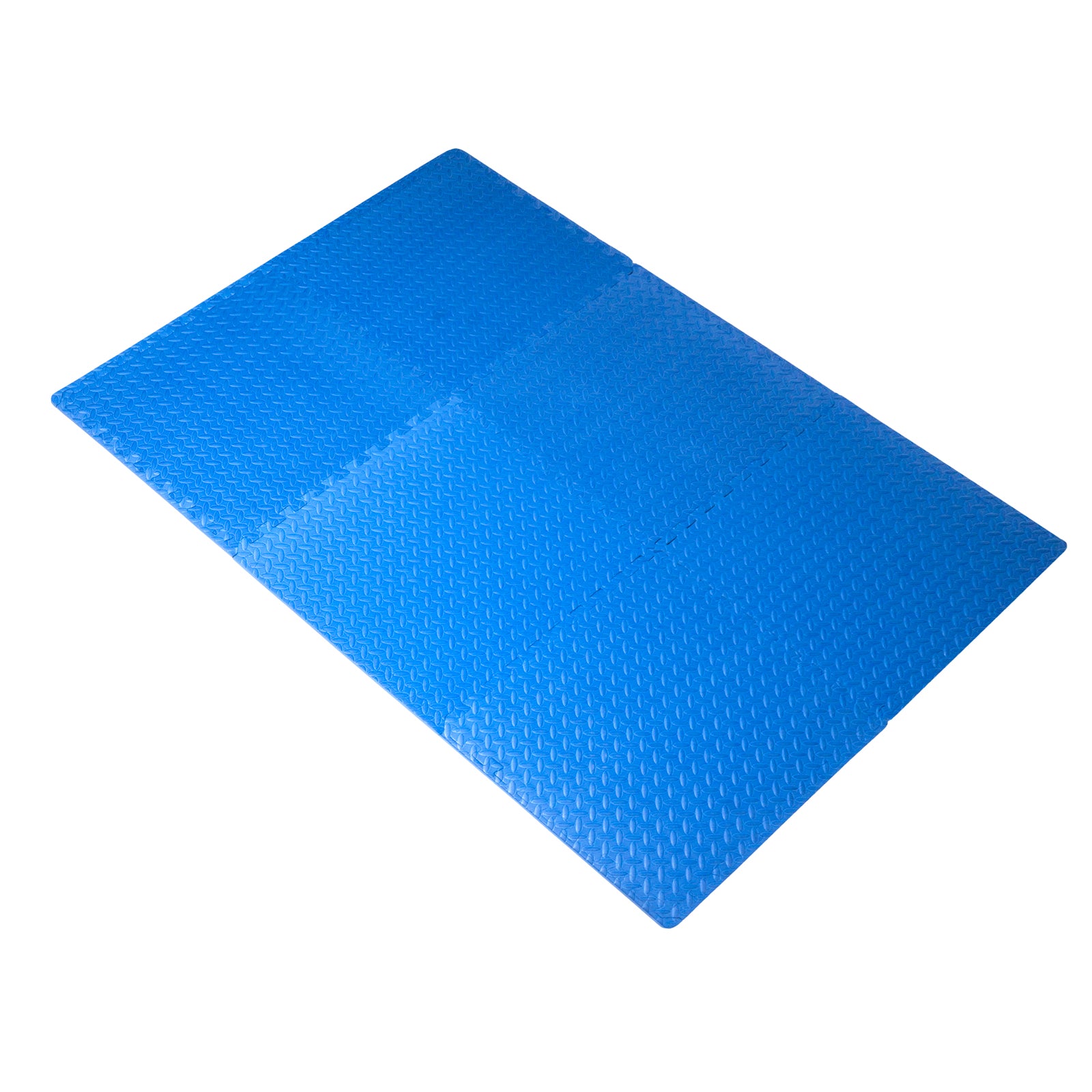 Diamond Plate Exercise Puzzle Mat 1/2-in, Blue, 24 Sq Ft - 6 Tiles