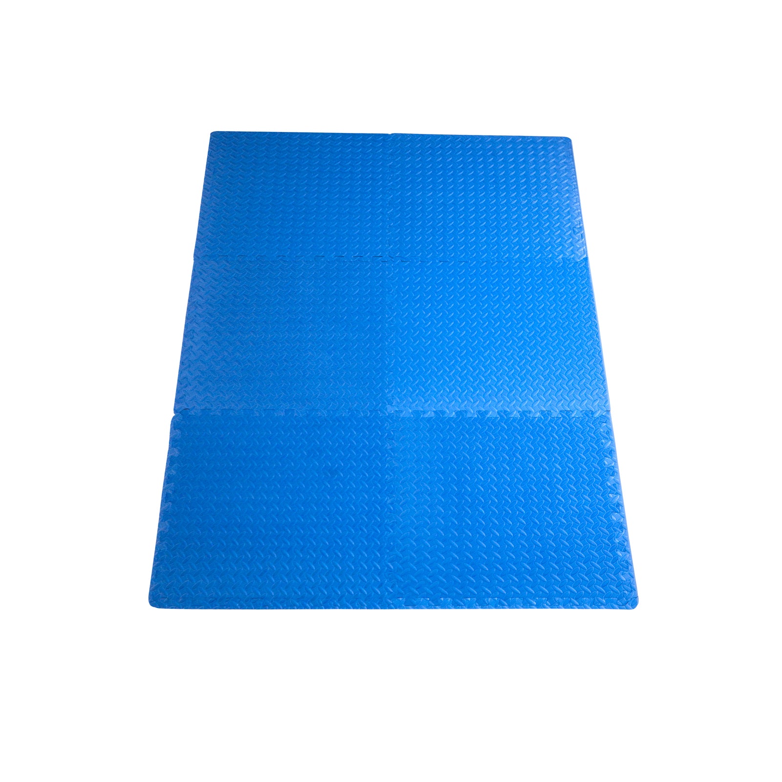Diamond Plate Exercise Puzzle Mat 1/2-in, Blue, 24 Sq Ft - 6 Tiles