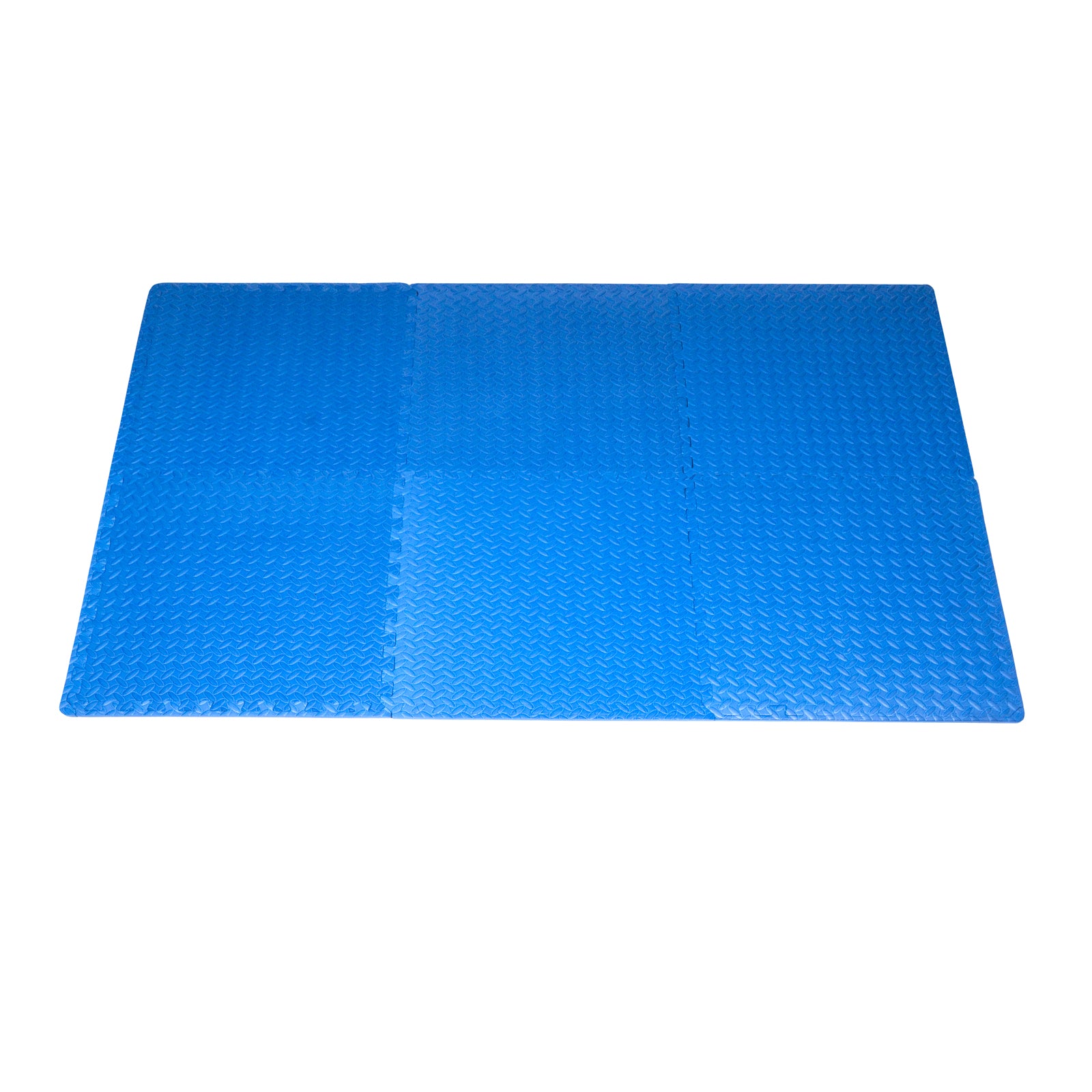 Diamond Plate Exercise Puzzle Mat 1/2-in, Blue, 24 Sq Ft - 6 Tiles