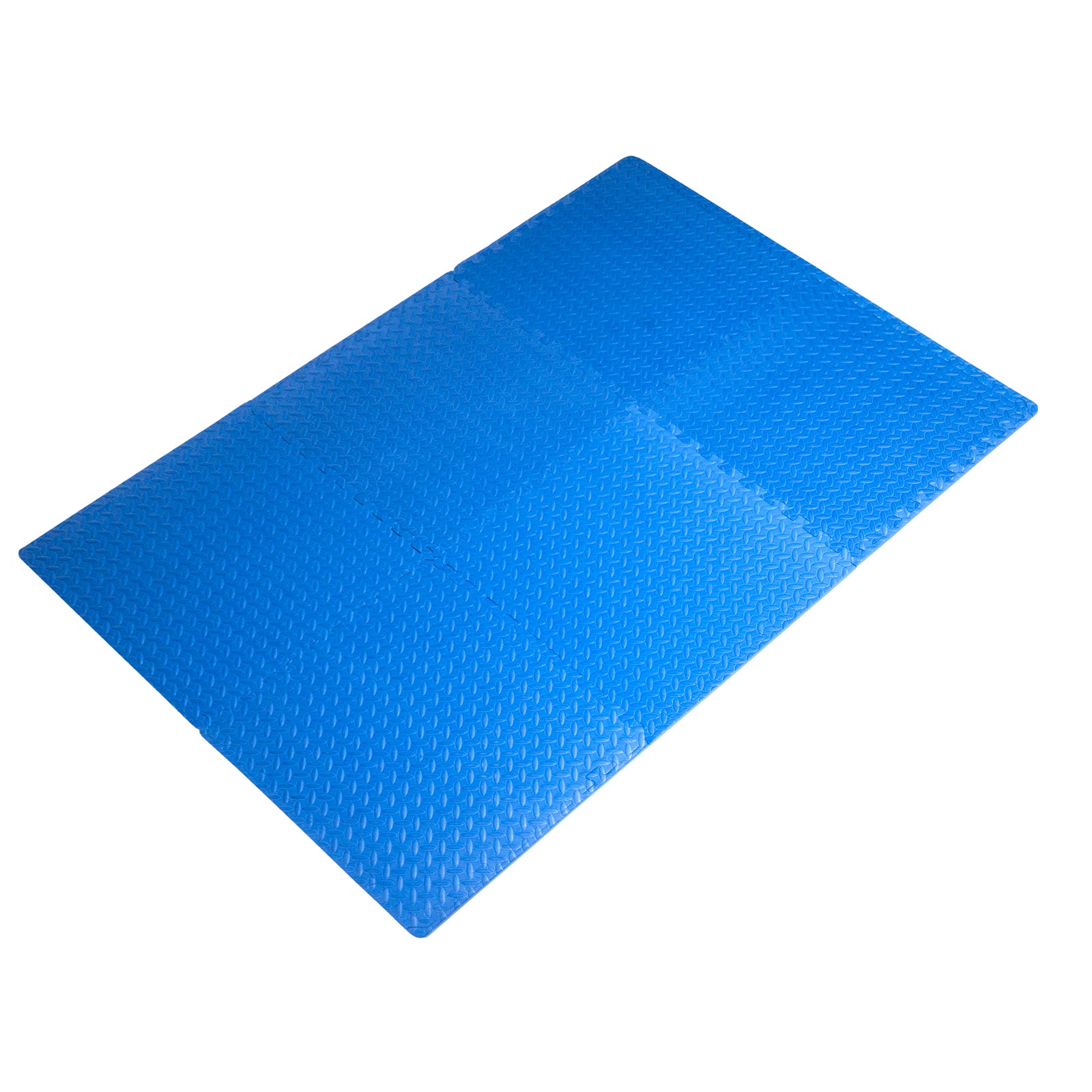 Diamond Plate Exercise Puzzle Mat 1/2-in, Blue, 24 Sq Ft - 6 Tiles