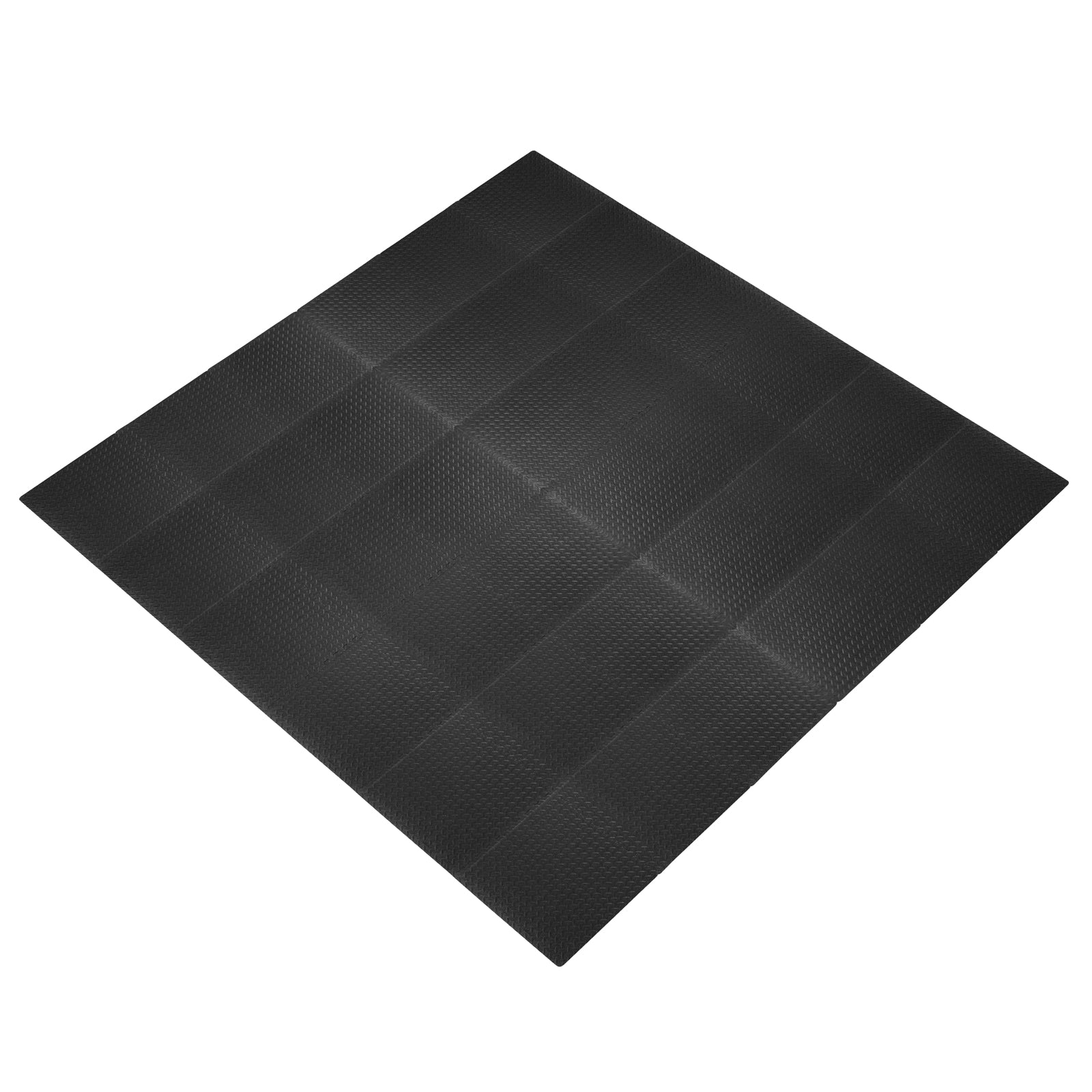 Diamond Plate Exercise Puzzle Mat 1/2-in, Black, 144 Sq Ft - 36 Tiles