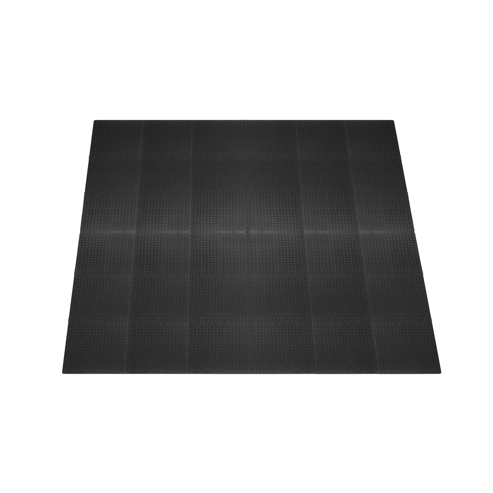 Diamond Plate Exercise Puzzle Mat 1/2-in, Black, 144 Sq Ft - 36 Tiles